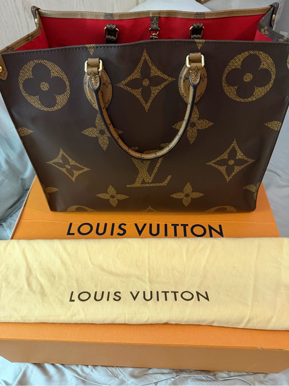 Louis Vuitton Reverse Monogram GM Canvas OnTheGo Tote FULL INCLUSION